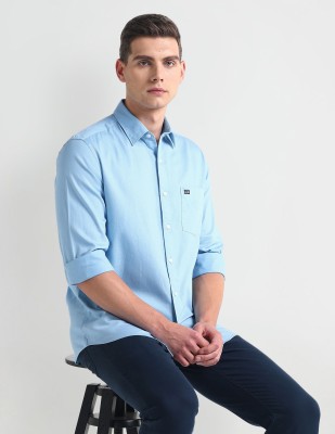 Arrow Sport Men Solid Casual Light Blue Shirt