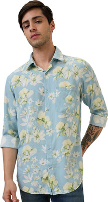 Spykar Men Printed Casual Blue Shirt