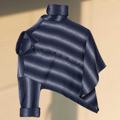 Nextgen Fashion Men Striped Formal Blue Shirt