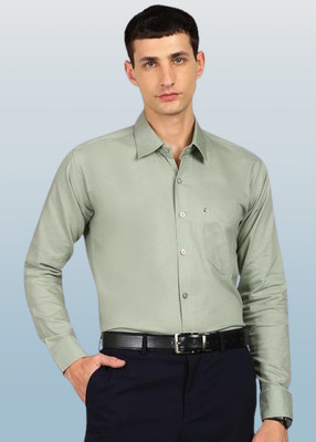 ALVIN ENTERPRISE Men Solid Formal Light Green Shirt