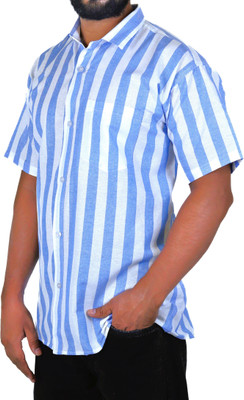 Auzanoor Collection Men Striped Casual Blue Shirt