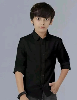 BACARDO Boys Solid Casual Black Shirt