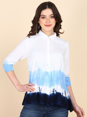 PinkTribe Women Dyed/Ombre Casual Multicolor Shirt
