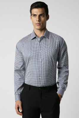 VAN HEUSEN Men Checkered Formal Blue Shirt