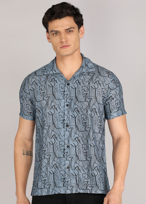 KILLER Men Printed Casual Grey Shirt