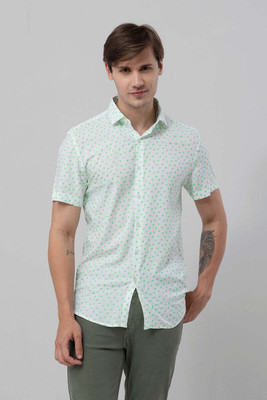 Snitch Men Printed Casual Light Green Shirt