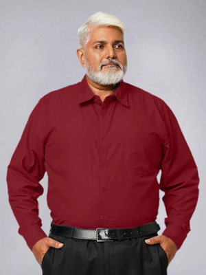 METRONAUT PLUS Men Solid Formal Maroon Shirt
