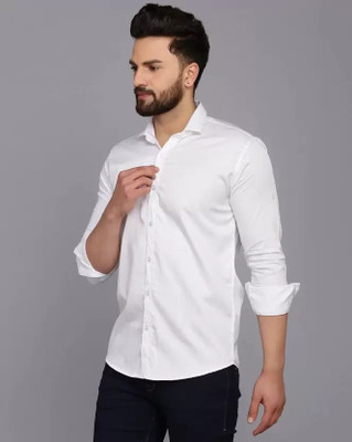 Jumii Enterprise Men Solid Formal White Shirt