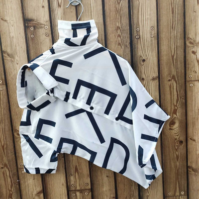 KUSHWAHA GARMENTS Boys Printed Casual White, Dark Blue Shirt