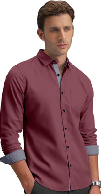 TRENDING SHIRTWALE Men Solid Casual Maroon Shirt