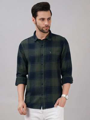 Sand Dunes Men Checkered Casual Dark Blue Shirt