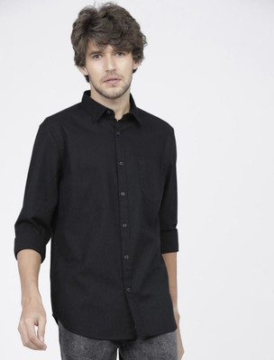 Vastra Men Solid Casual Black Shirt