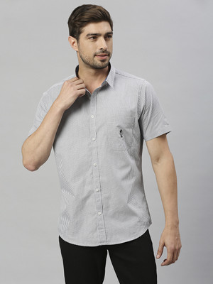 THOMAS SCOTT Men Checkered Casual Grey Shirt
