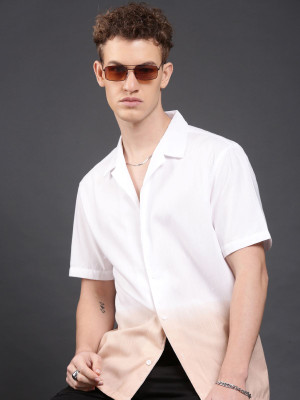 Voroxy Men Printed Casual Brown Shirt