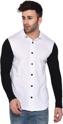 BEYOU FASHION Men Solid Casual White, Black Shirt