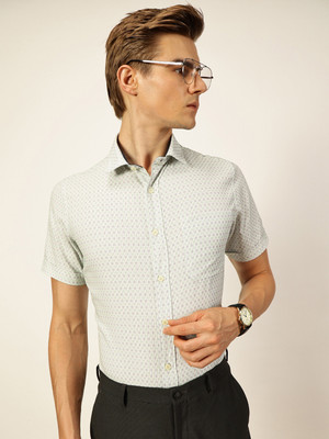 THOMAS SCOTT Men Checkered Formal Green Shirt