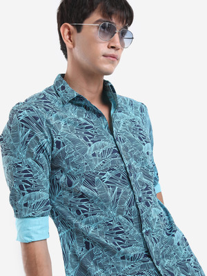 KETCH Men Printed Casual Light Blue, Dark Blue Shirt