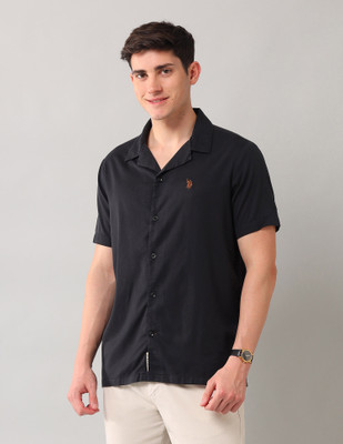 U.S. POLO ASSN. Men Solid Casual Black Shirt