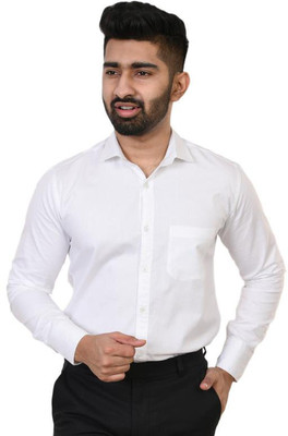 El Senor Men Solid Formal White Shirt