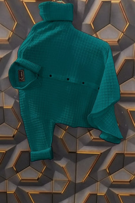 SATADHAR ENTERPRISE Men Self Design Casual Dark Green Shirt
