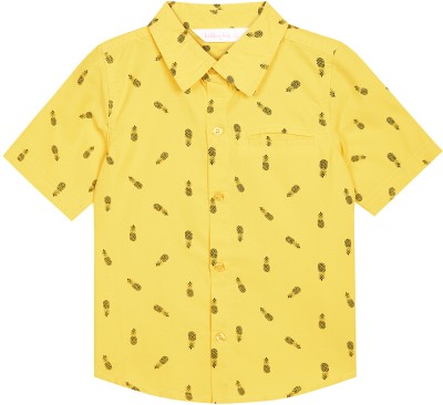 BUDDING BEES Boys Printed Casual Yellow Shirt