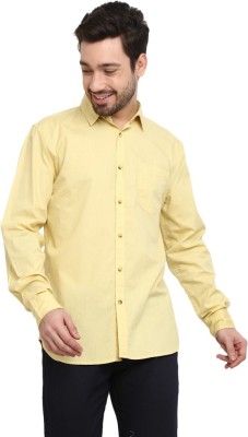 V-MART Men Solid Casual Yellow Shirt