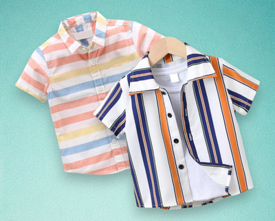 AMBARDI FASHION Boys Printed Casual Multicolor Shirt(Pack of 2)