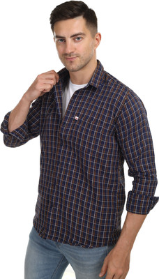 Trending Ayansh Men Solid Casual Red, Blue Shirt