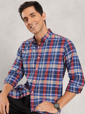 NAUTICA Men Checkered Casual Blue Shirt