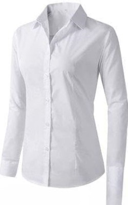 HOUSE OF WHITE & BLACK Women Solid Formal White Shirt