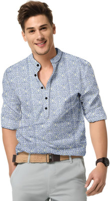 ISUEL Febb Men Solid Casual Grey, White, Light Blue Shirt