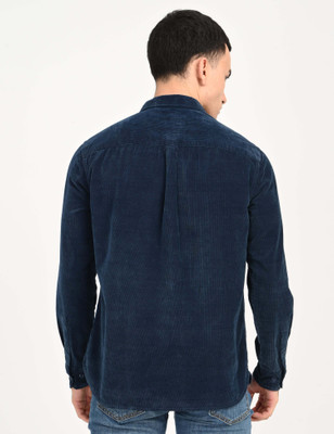 LEVI'S Men Self Design Casual Dark Blue Shirt