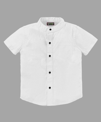 Krishna Plus Boys Solid Casual White Shirt