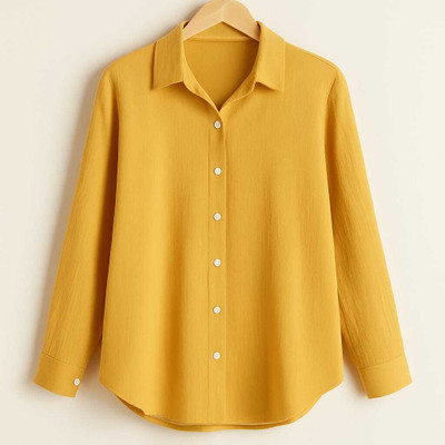 Sahiba Women Solid Casual Yellow Shirt