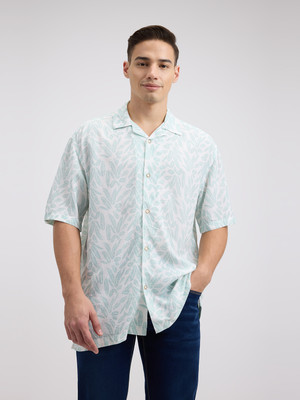 Pepe Jeans Men Floral Print Casual Blue Shirt
