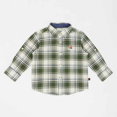 Pantaloons Baby Baby Boys Solid Casual Green Shirt