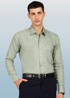 ISUEL FABS Men Solid Casual Light Green Shirt