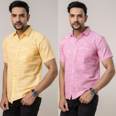 AUZAAI COLLECTION Men Printed Casual Multicolor Shirt(Pack of 2)