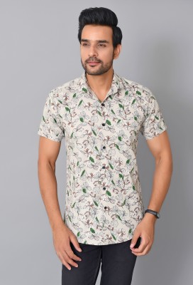 Elite Men Floral Print Casual Grey Shirt