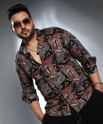 Instafab Plus Men Striped Casual Multicolor Shirt