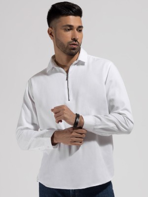 Kingdom Of White Men Solid Casual White Shirt