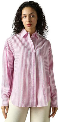 MSKOLIEM Women Solid Casual Pink Shirt