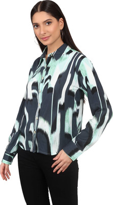 MODYNE Women Printed Casual Blue, Green Shirt