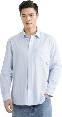 RARE RABBIT Men Striped Casual Blue Shirt