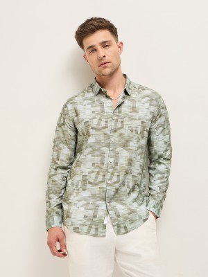 THE BEAR HOUSE Men Printed Casual Green Shirt