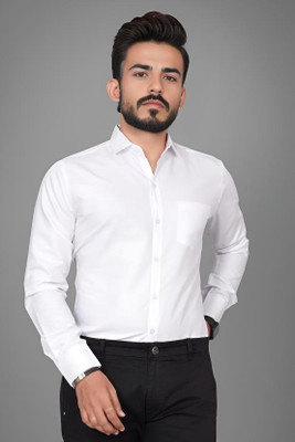 Road Rider Men Solid Formal White Shirt