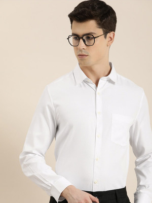 INVICTUS Men Self Design Formal White Shirt