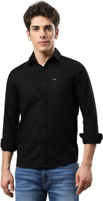 Klub Fox Men Solid Casual Black Shirt