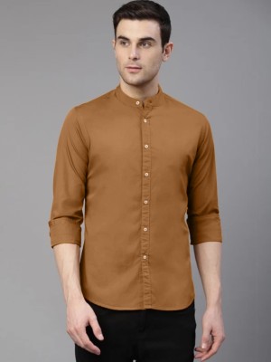 AIA FAB Men Self Design Formal Brown Shirt