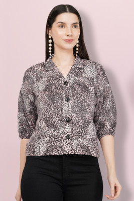 Glitter Fashion Women Printed Casual Black, Pink, White Shirt